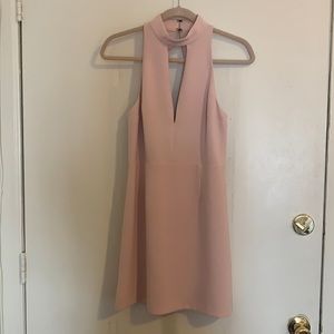 EXPRESS light pink triangle cutout dress